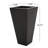 13" Cast Stone Planter In Black For Outdoor - Tapered, Framework, 12.66" X 24.98 Modern Tapered Shape, Beauty, L W 24.98" H-1069365702