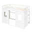 Lit mezzanine simple en bois massif avec finition blanche pour une chambre à coucher élégante, utilisation durable en pin-1358913117-1358913115