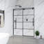 Porte de douche coulissante simple sans cadre avec verre transparent S 60 x l 76 po Sankiz