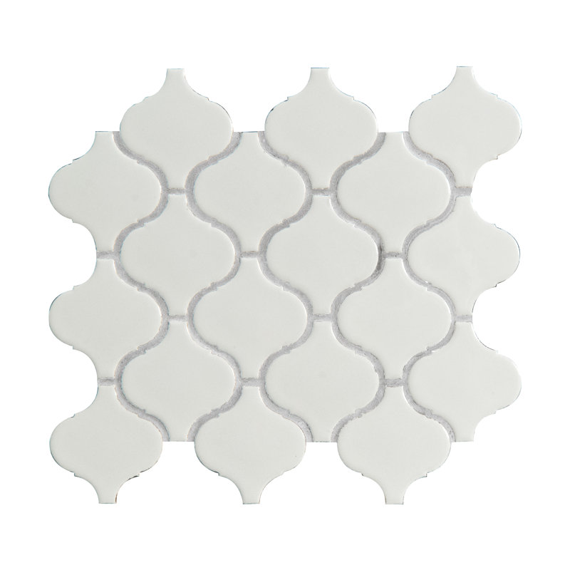 Carrelage mural en porcelaine brillante 9 po x 11 po Silica White Lantern