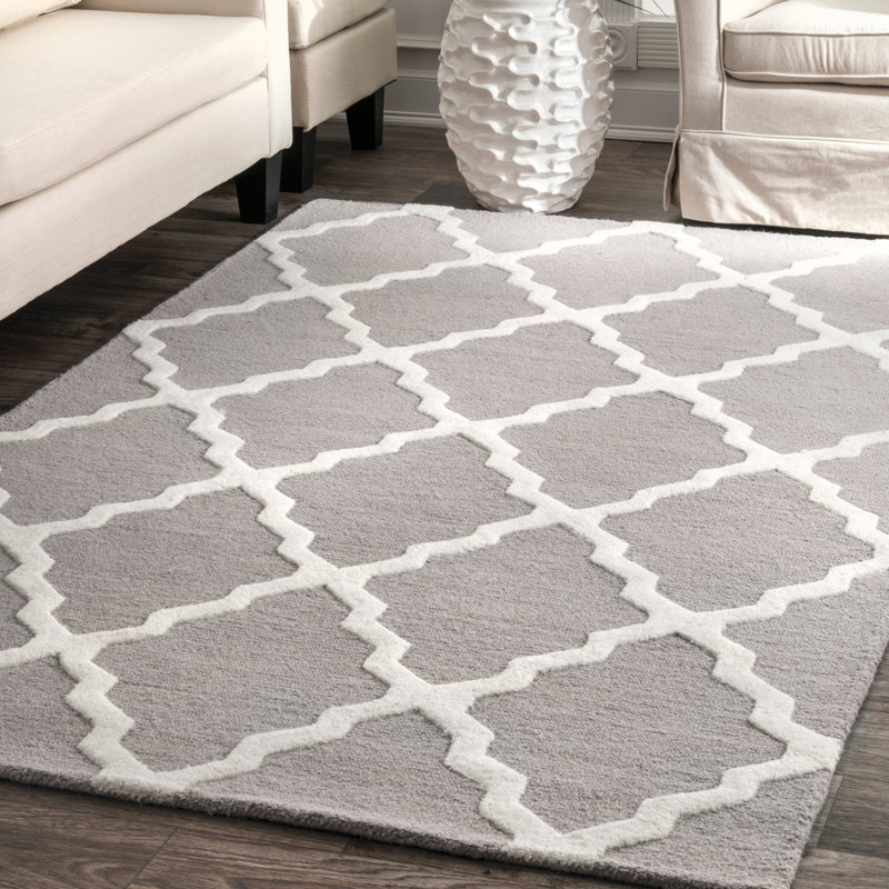 Cheever Geometric Wool Hand Woven Area Rug, Rectangle 152 x 244cm