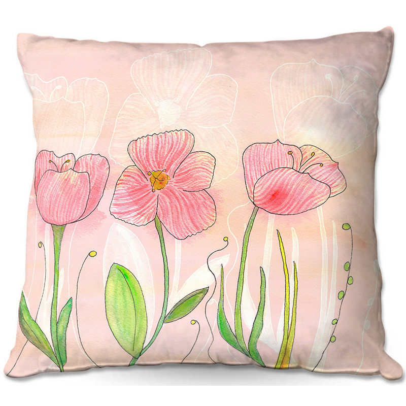 Coussin décoratif fleur, H 16 po x l 16 po x P 4 po