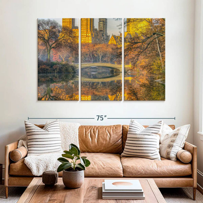 Nicci Bow Bridge en automne, H 42 po x l 65 po