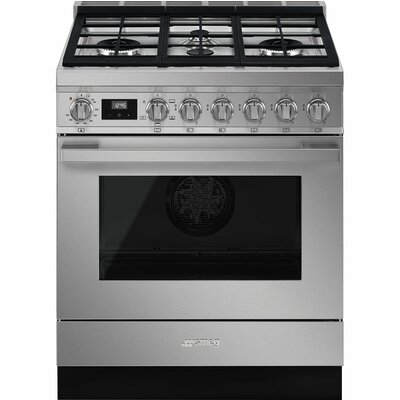 Portofino 30"" 3.6 cu ft. Freestanding Gas Range -  SMEG, CPF30UGGX