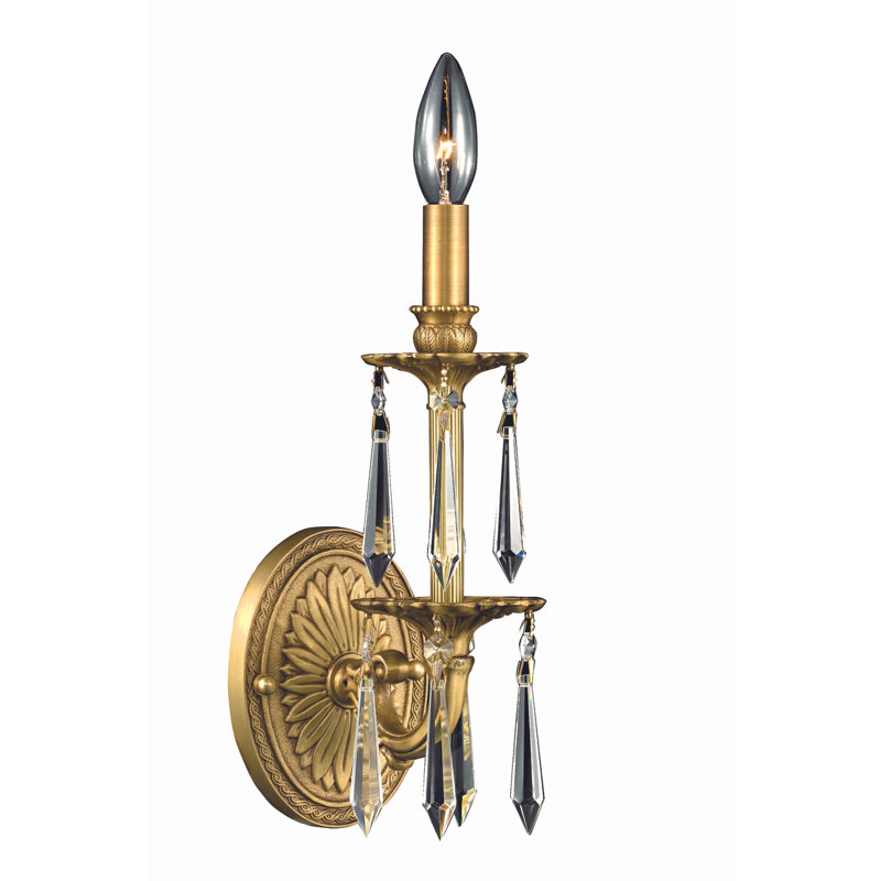 Applique murale 1 lumière avec cristal de taille royale Marseille, Or français