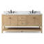 Meuble-lavabo double autoportant à chevrons 72 po avec plateau en pierre reconstituée Chazden-307877968-499583952
