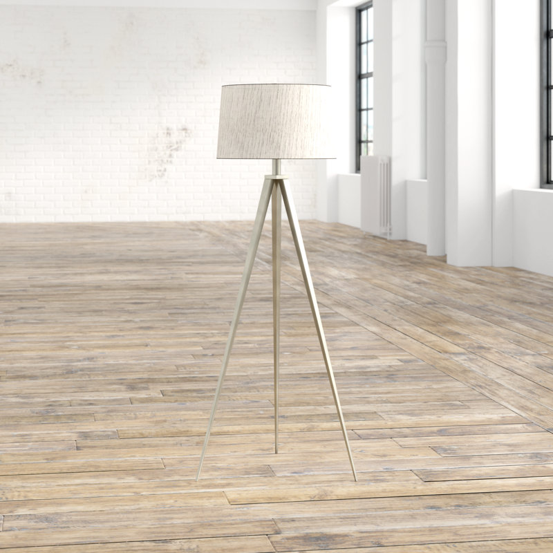 Hollywood 63'' Tripod Floor Lamp, Satin Nickel