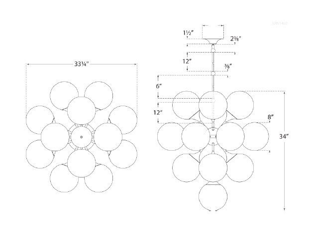 AERIN Cristol Large Tiered Chandelier, Hand-Rubbed Antique Brass