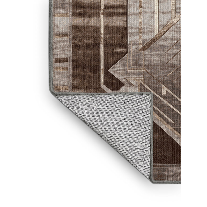 Tapis gris lavable à la machine, Rectangle 7 pi x 10 pi