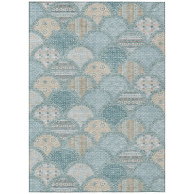 Machine Washable Indoor/Outdoor Chantille ACN2863 Americana Rug