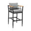 Ensemble de table de bar d'extérieur 5 pièces en aluminium avec coussins gris Florentine