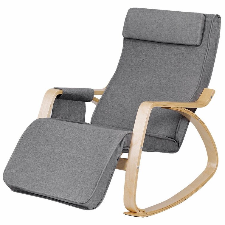 Kruger Comfortable Relax Rocking Chair with Footrest Cushion Isabelle & Max Color: Brown