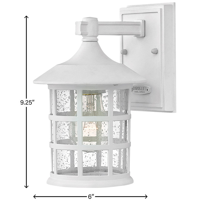 Freeport Textured White 1 - Bulb Outdoor Wall Lantern, 9.25" H x 6" W x 7" D, Textured White, MED