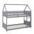 Twin Over Twin House Inspired Floor Bunk Bed With Headboards Included-117530602