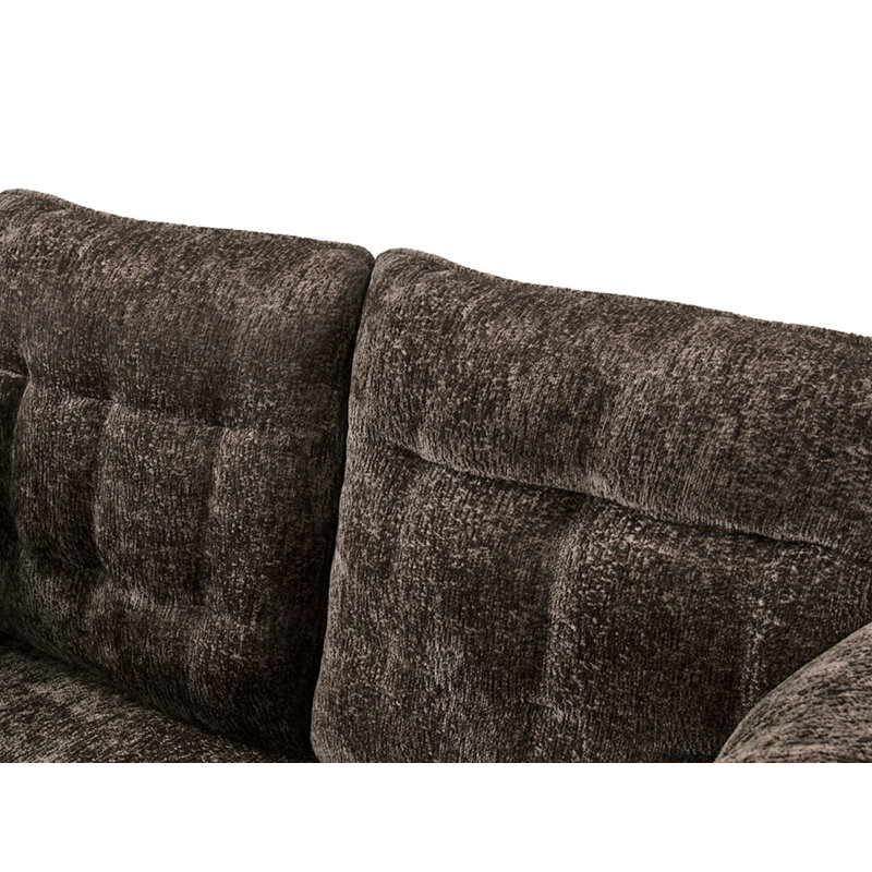 Chaise longue d'intérieur 67 po en chenille, Brun