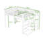 Grand lit mezzanine en métal avec lumières DEL, bureau, ports USB et escalier de rangement