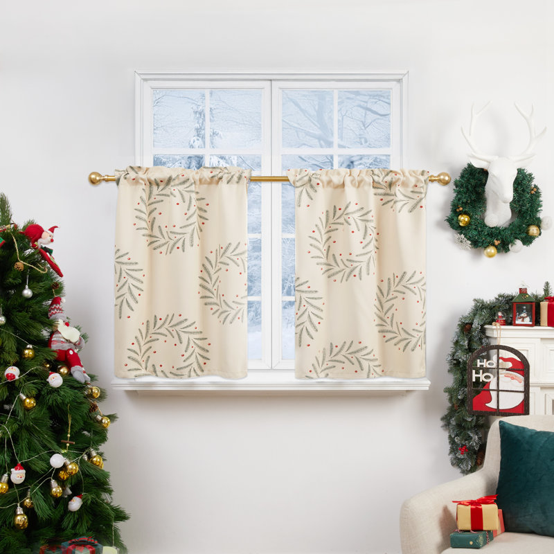 Cantonnière de Noël avec passe-tringle, Kaki