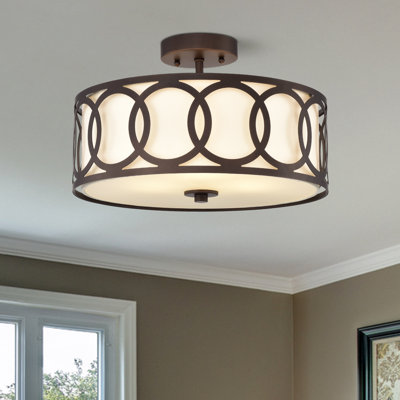 Plafonnier semi-encastré bronze huilé 3 lumières Chloe Lighting Bronx