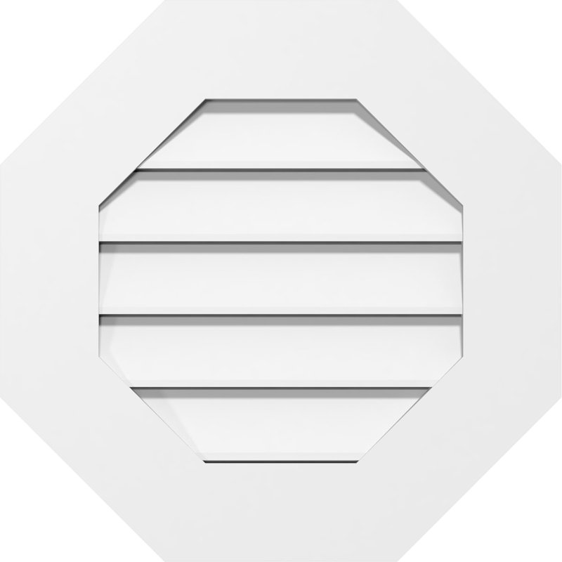 Ekena Millwork PVC Wall Louver / Gable Vent, 20" H x 20" W