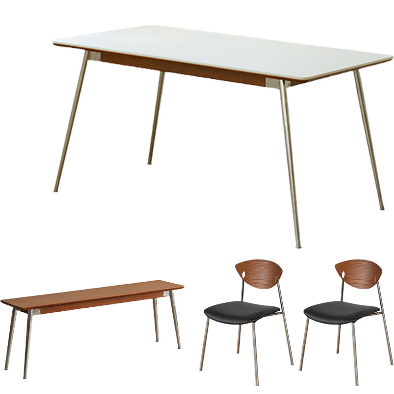 Slate Dining Table Set, 29.8"H x 55.1"L x 31.5"W