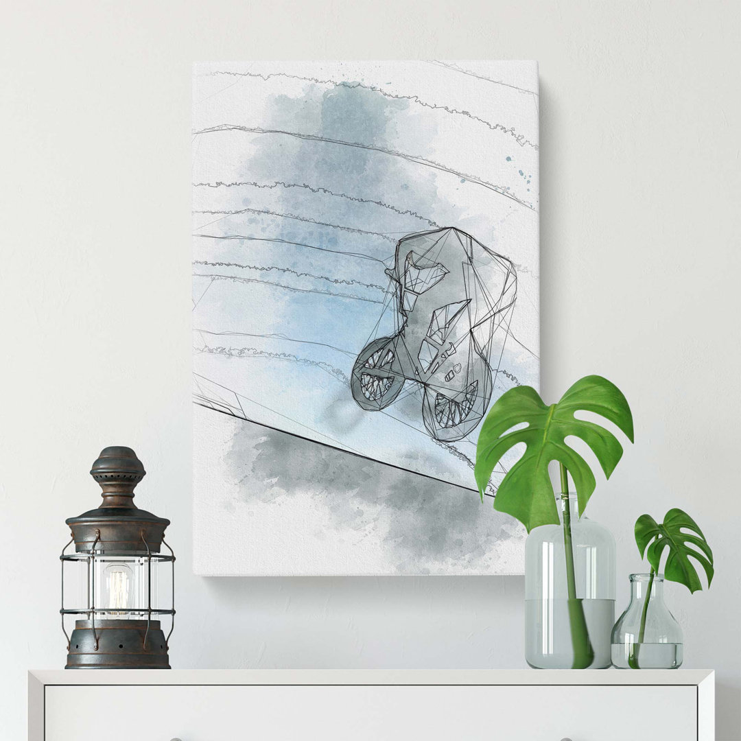 BMX Jump in Abstract - Wrapped Canvas