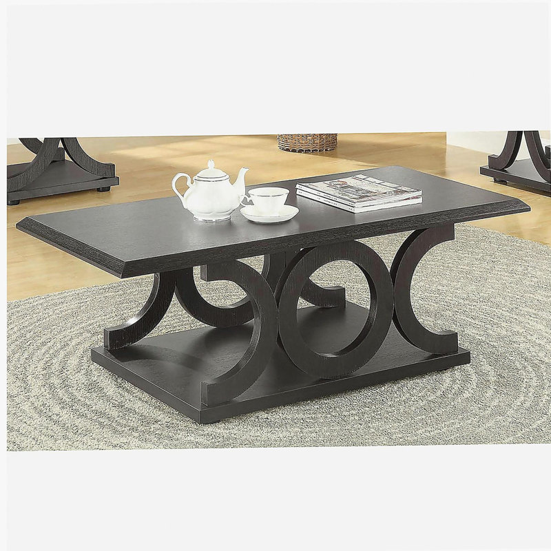 Cappuccino C-shaped coffee table