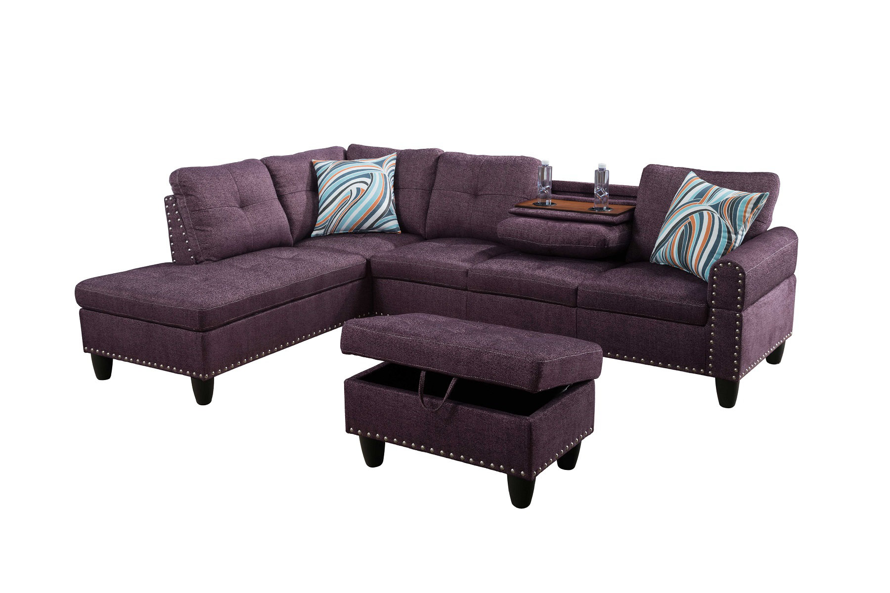 Wayfair on sale purple sectional