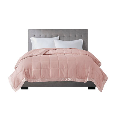 Lightweight Blanket With Satin Trim