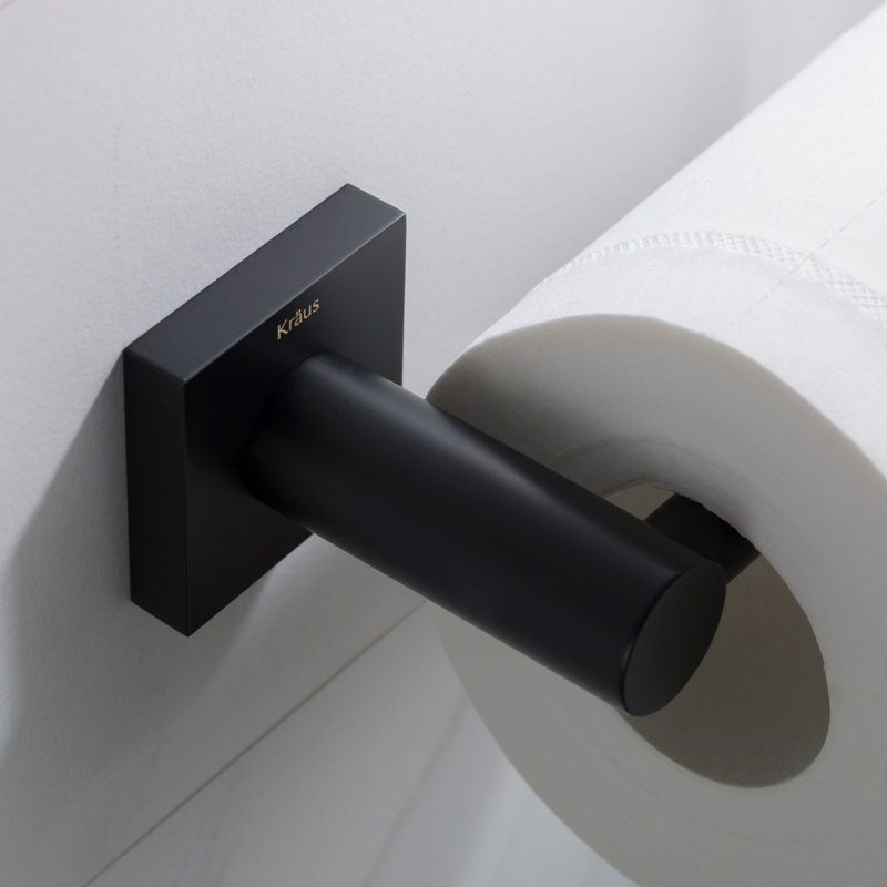 Porte-papier hygiénique mural Ventus, Noir mat