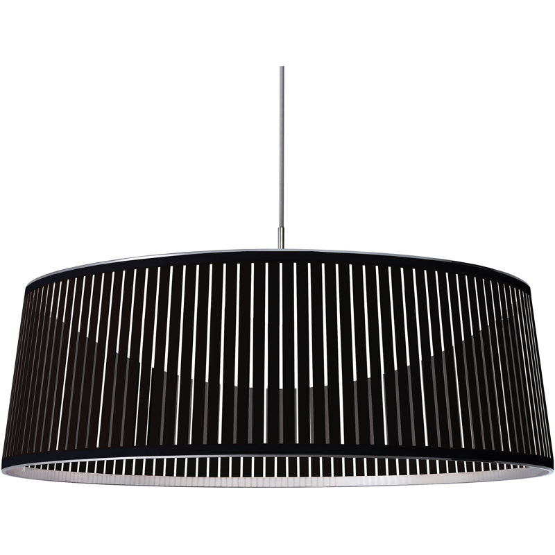 Luminaire suspendu tambour Solis, Noir, H 12 po x l 36 po x P 36 po
