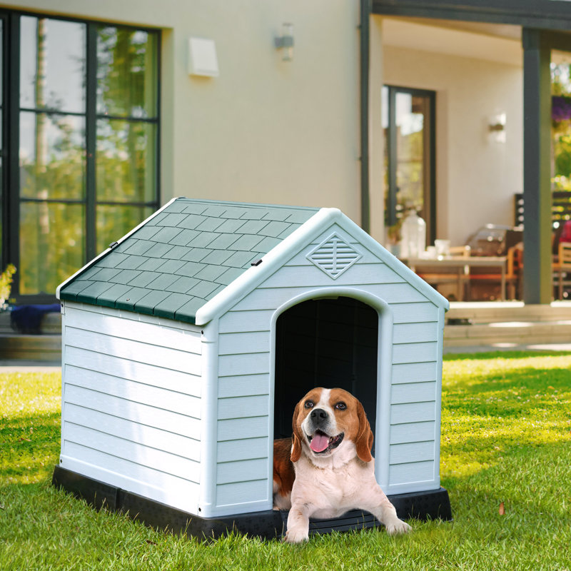 Niche pour chien Shelia, H 28 po x l 26 po x P 28,5 po, Gris / blanc / noir