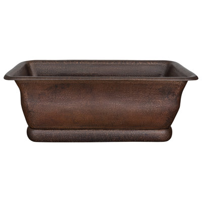 66" Hammered Copper French Curved Style Bathtub