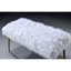 Banc en métal en fausse fourrure blanche sans fonction de rangement 17,55 po Largeur avec siège et or