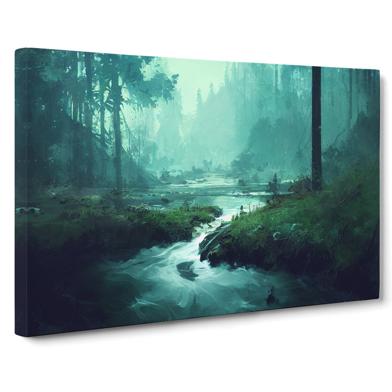 Enigmatic Forest Stream - Wrapped Canvas, 35cm H x 50cm W x 3cm D