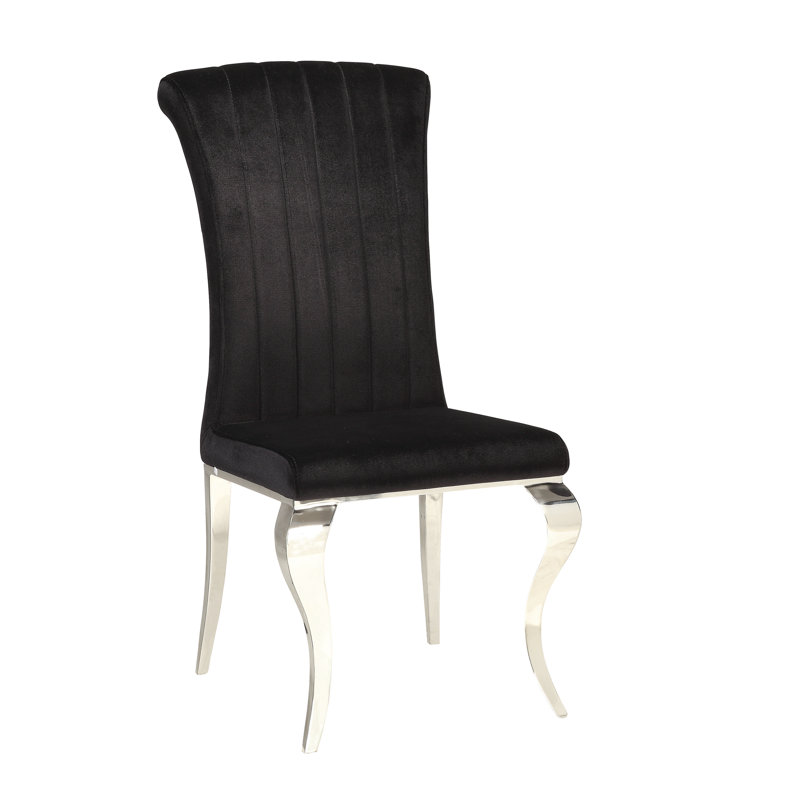 Danbury 18.25'' H Upholstered Side Chair, Black