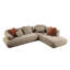 Canapé modulaire en maille avec revêtement beige et pieds Kd, profondeur de siège de 39 po, l 36 po de hauteur x H 17 po