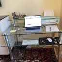 Brayden Studio® Doynton Glass Top Metal Base Computer Desk & Reviews ...