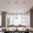3 Pack 5.1" Chrome Crystal Bead Strand Chandeliers, Modern Drum Mini Pendant Light