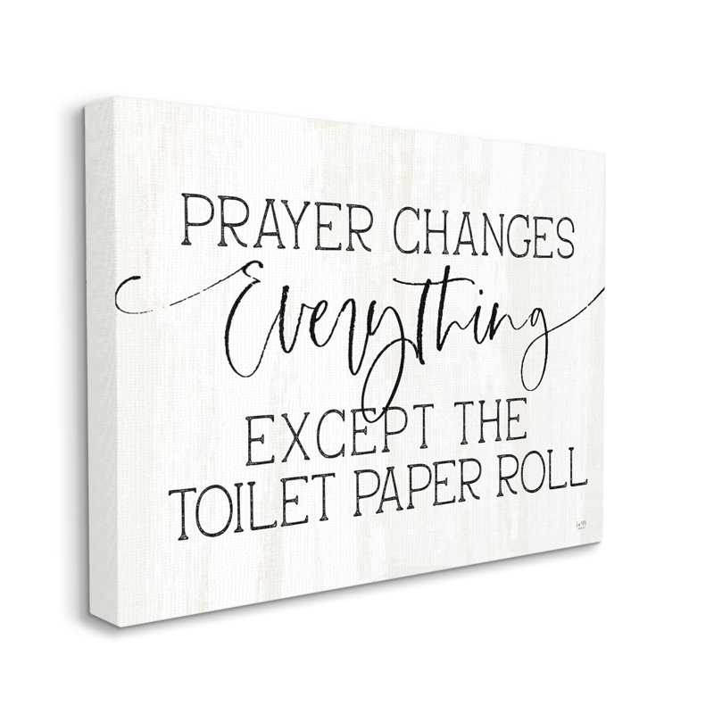 Citation de salle de bain, "Prayer changements", par Lux + Me Designs - impression, H 16 po x l 20 po, Toile tendue