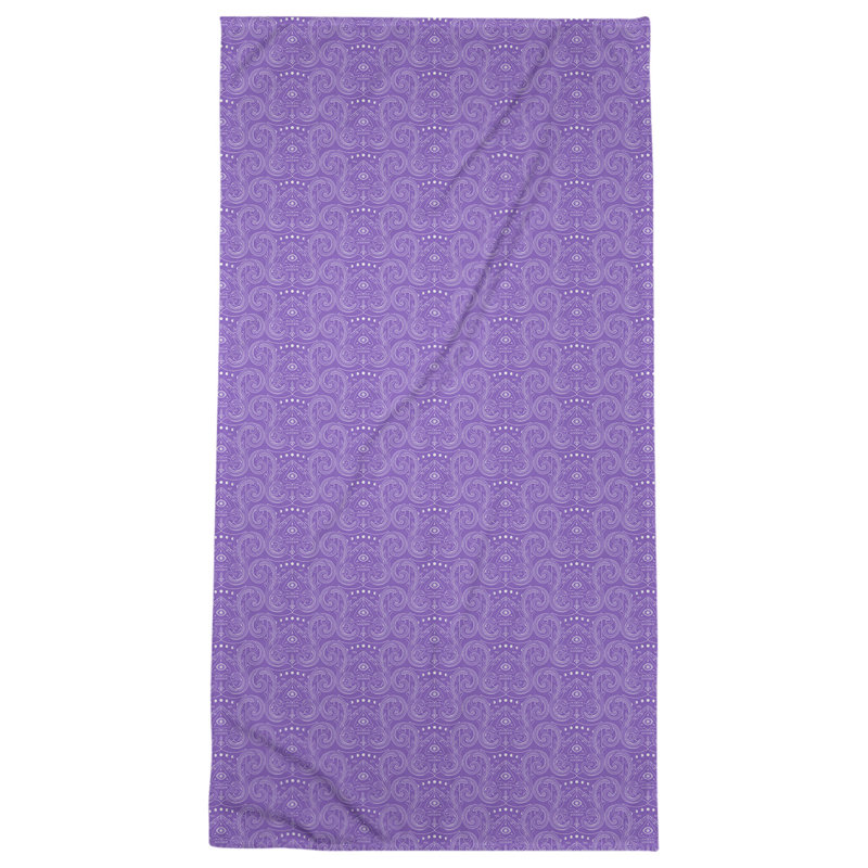 Katelyn Elizabeth Bath Towel, Purple/White