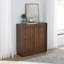 Buffet Mid-Century avec 2 portes coulissantes et bandes décoratives en bois massif