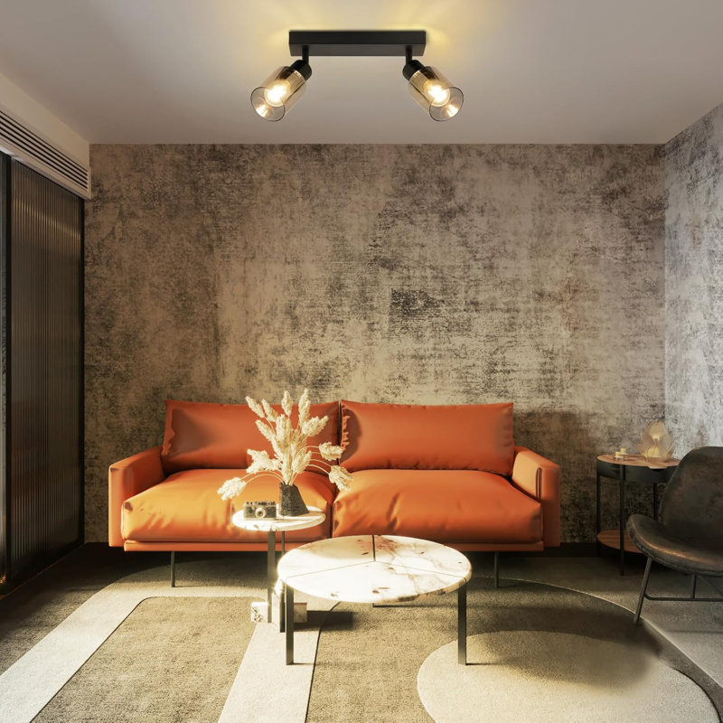 Light vintage: E14 ceiling light black spots ceiling lamp living room industrial kitchen lamp ceiling spots made of glass and metal 350° swiveling for kitchen - without bulb