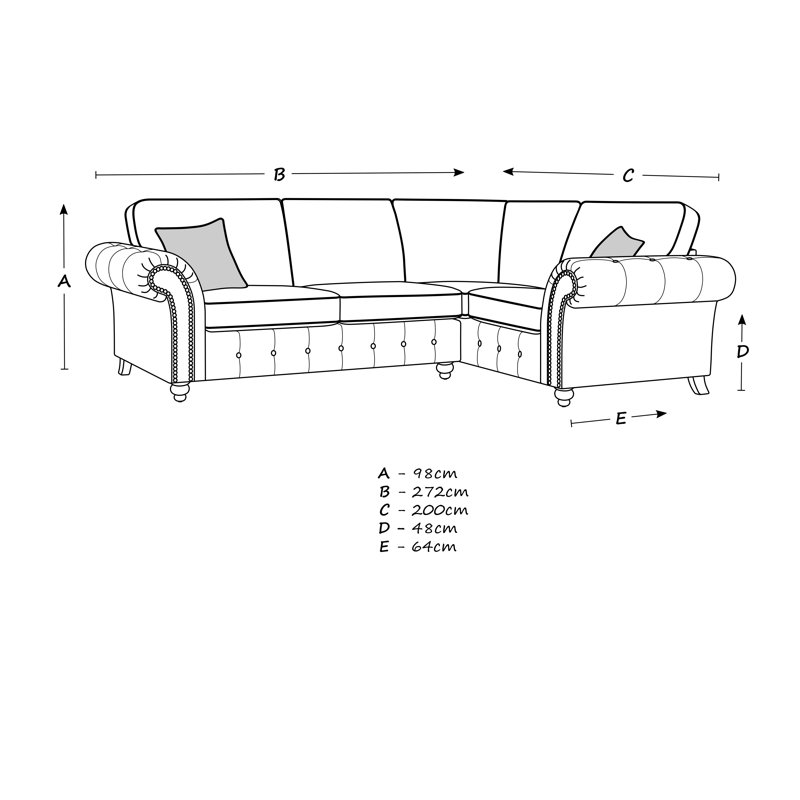 Bodnar 4 Seater Corner Sofa , Right Hand Facing, Brown