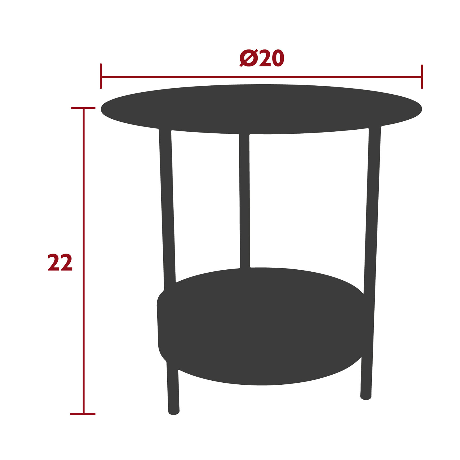 Salsa 20'' Outdoor Side Table, Liquorice