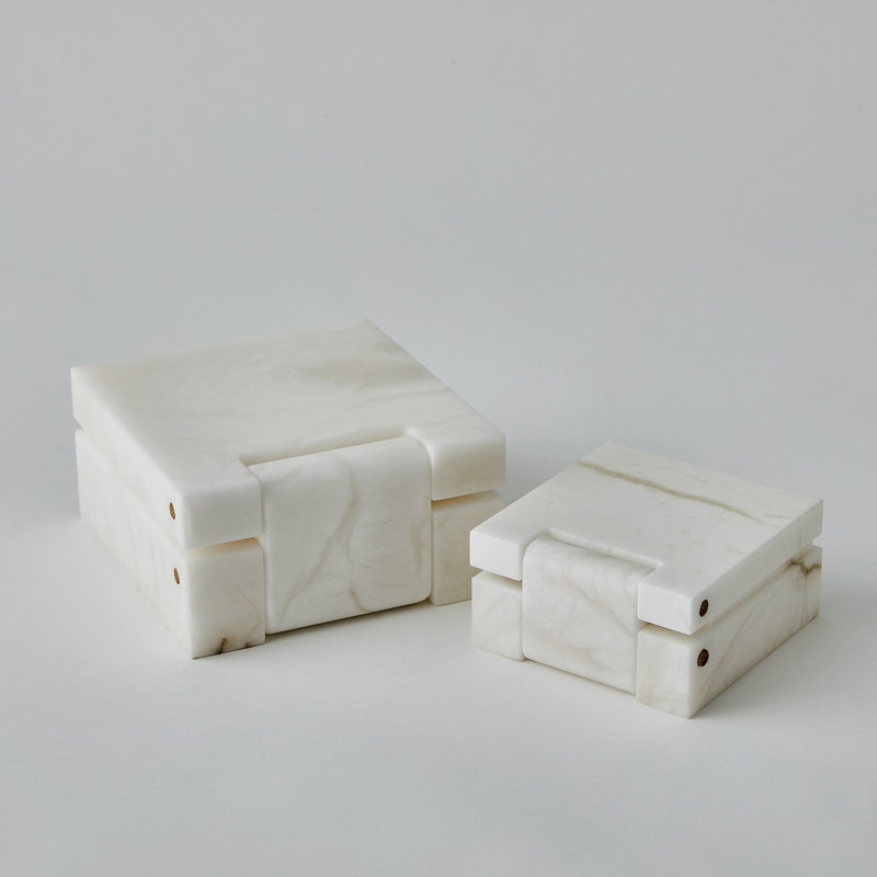 Handmade Stoneware Decorative Box, 2.5" H x 5" W x 5" D