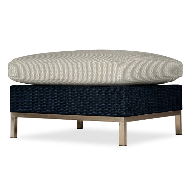 Elements Outdoor Ottoman, Ebony, Cottage Pepper