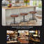 Ensemble de 2 tabourets de bar industriels, tabouret pivotant à hauteur de comptoir réglable, tabourets de cuisine de ferme, 17,71 po à 24,41 po