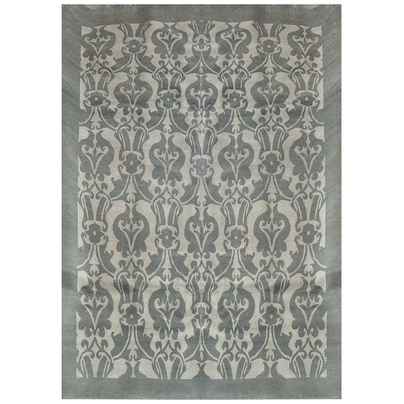 Aurea Hand-Knotted Area Rug in Bay Leaf, Rectangle 6' x 9'