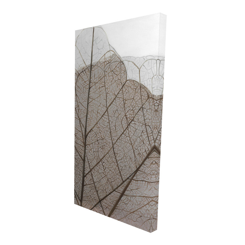 Translucide feuilles séchées - Toile rustique florale, décoration intérieure, H 48 po x l 36 po