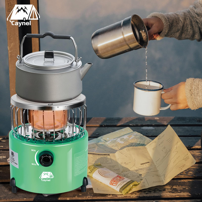 CAYNEL 2 in 1 Portable Camping Stove Heater Space Heater l Height Adjustable For Picnics, Camping Outdoor Camping BBQ Hiking.